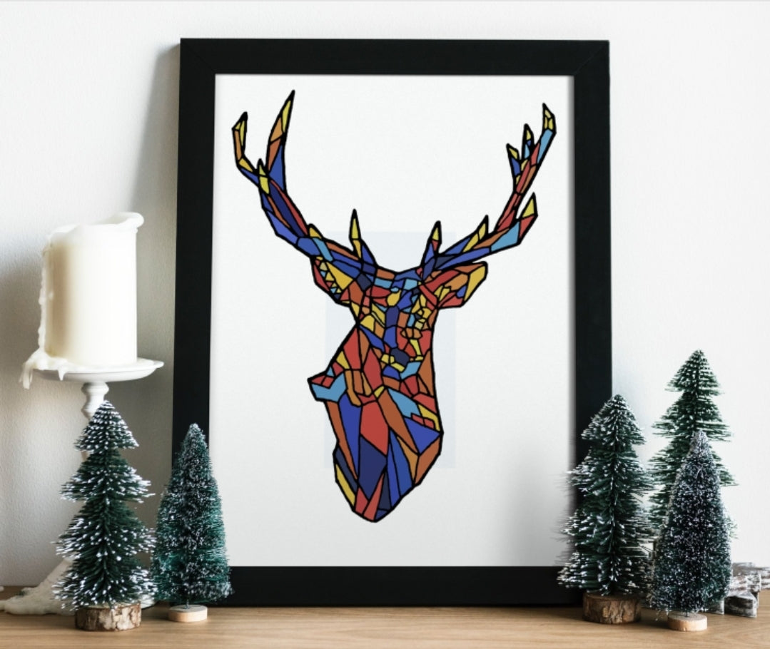 A4 Carria/Fia fireann - (colourful) Stag